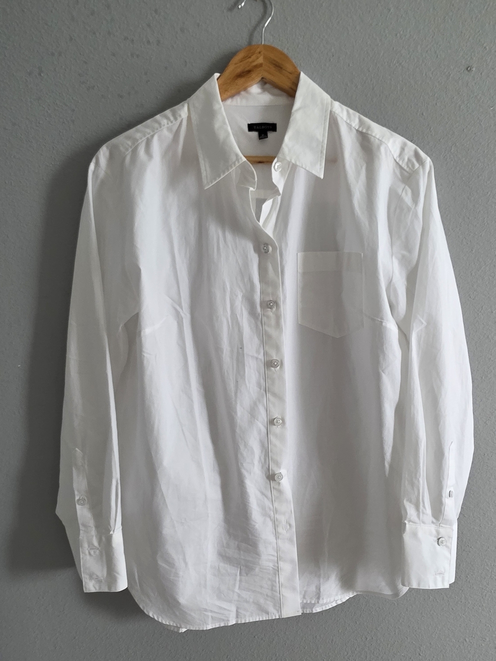 Talbots White Men's Button-Up Dress Shirt